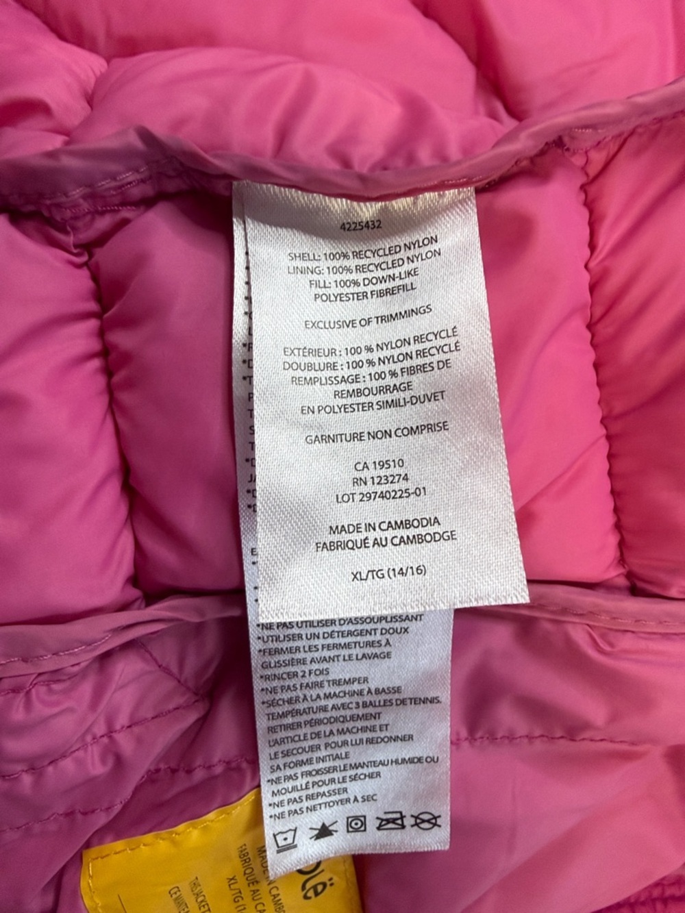 Lole NWOT Kids Packable Pink Hooded Puffer Jacket - Picture 11 of 11